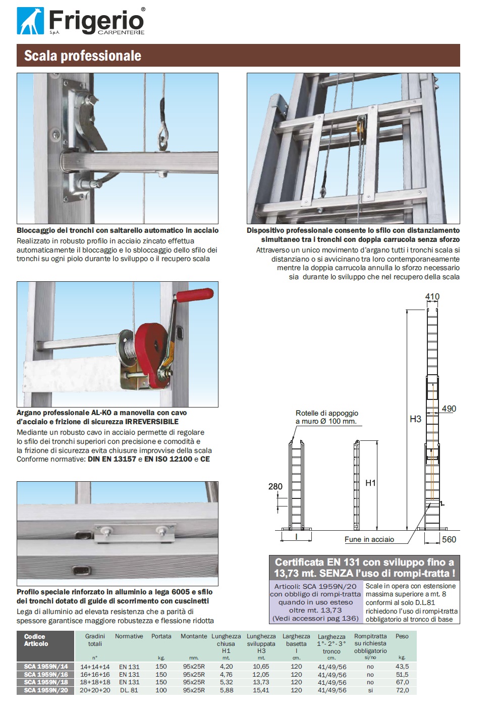 Scala in alluminio 5 gradini Y 1,13 metri di altezza utile — Azulejossola